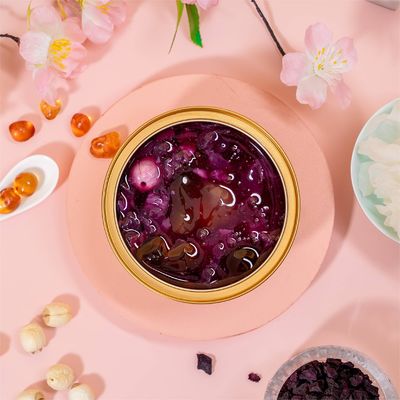acheter Pourpre Douce Pâtée Pêche Chewing Gum Tremella Soupe Légère Dessert 168g 228g fabrication en ligne