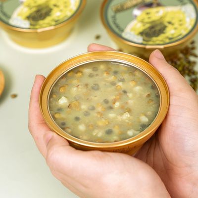 Bon prix Pandan Mung Bean Lotus Seed Jelly Drink 168g soutient la digestion rafraîchit le corps prêt Étiquette propre pour manger des collations à base de plantes faibles en sucre en ligne