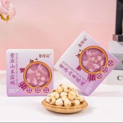 Bon prix Bol de céréales de patate douce violette avec graines de lotus et bulbe de lis, petit-déjeuner chinois végétal superalimentaire en ligne