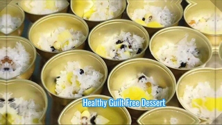 Dessert sain à la gomme à la pêche prêt à manger